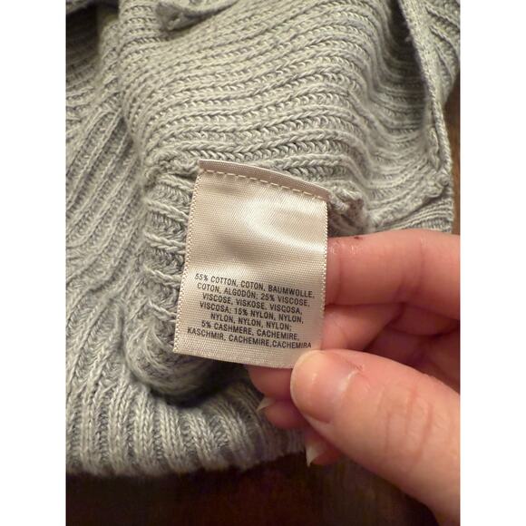 Moth Anthropologie Women's Gray Cowl Neck Knit Tie Front Sweater Size Medium - Picture 6 of 10